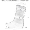 Kids Mid Calf Boots Knitted Calf and Buckle Accent Casual Shoes Gray