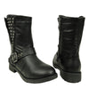 Womens Ankle Boots Spiked Zipper Combat Casual Comfort Shoes black