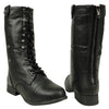 Womens Mid Calf Boots Fold Over Comfort Lace Up Shoes black