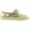 Womens Flat Shoes Snake Print Espadrilles Slip On Sneakers Gold