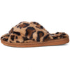 Womens' Fuzzy Fluffy Memory Foam Indoor Outdoor Flat Sandals Leopard Suede