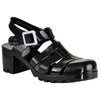 Womens Platform Sandals Jelly Strappy Low Heel Casual Shoes black