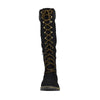 Womens Knee High Boots Combat Two Tone Lace Up Shoes Black