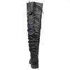 Womens Knee High Boots Back Lace Up Over The Knee Riding Shoes Black