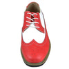 Mens Casual Shoes Lace Up Oxford Derby Two Tone Shoes Red