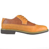 Mens Casual Shoes Lace Up Oxford Derby Two Tone Shoes Tan