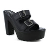 Womens Platform Sandals Buckle Accent Platform Shoes black