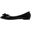 Womens Ballet Flats Metallic Bow Slip On Pointed Toe Shoes Black