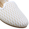Sweater Ballet Flats Soft Rubber Sole Slip On White Suede