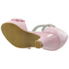 Kids Dress Shoes Rhinestone Bow Accent Kitten Heel Sandals Pink