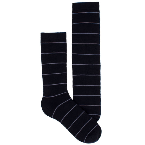 Men's Socks Striped Athletic Sport Comfortable Performance Mid Calf Crew Socks Black