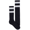 Men's Socks Solid Stripe Athletic Performance Sport Ribbed Mid Calf Crew Socks Gray