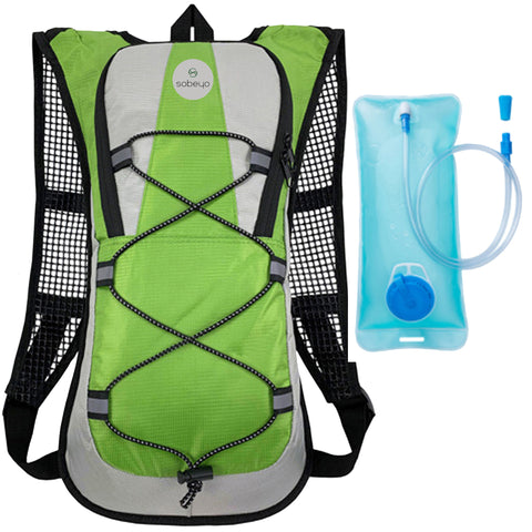 Hydration Backpack Waterproof /W  2L Reservoir Running Biking Hiking Green