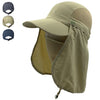 Men's Outdoor Snap Hats Fishing Hiking Boonie Hunting Brim Ear Neck Cover Sun Flap Cap Khaki SOBEYO