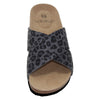 SOBEYO Women's Classic Comfort Sandals Criss-Cross Strap Slip-On Leopad Gray