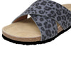 SOBEYO Women's Classic Comfort Sandals Criss-Cross Strap Slip-On Leopad Gray