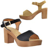 Womens Platform Sandals Ankle Strap Open Toe Chunky Block Heel Shoes Taupe