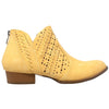 Womens Ballet Flats Western Block Heel Bootie Perforated Cutout Shoes Yellow