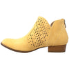 Womens Ballet Flats Western Block Heel Bootie Perforated Cutout Shoes Yellow
