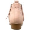 Womens Ankle Boots Western Block Heel Bootie Zipper Tassel Accent Shoes Pink