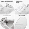 SOBEYO Women's Sneakers Canvas Lace-Up Low Top Ankle Padded Shoes White