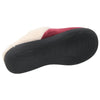 SOBEYO Women's Fuzzy Flat Slippers Two-Tone Fur-Collar Clogs Red