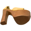 SOBEYO Women's Platform Sandals Chunky Heels Ankle Strap Yellow Nubuck
