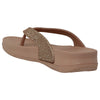 SOBEYO Womens' Flat Platform Sandals Light-Weight Flip Flop Thong Gold Glitter