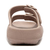 Slide Platform EVA Sandals Adjustable Buckle Straps Lightweight Soft Taupe