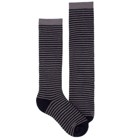 Women's Socks Knee High Performance Comfortable Athletic Sport Striped Sock Gray