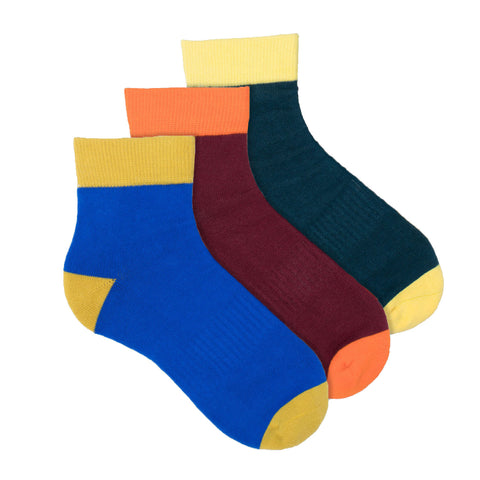 Women's Socks Quarter Ankle Performance Comfortable Colorblock Athletic Sock Mix