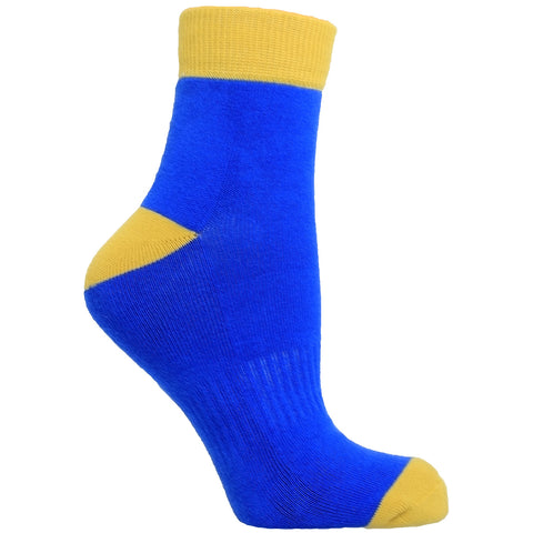 Women's Socks Quarter Ankle Performance Comfortable Colorblock Athletic Sock Blue