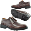 Mens Dress Shoes Lace Up Padded Oxford  Almond Toe Chunky Heel Dark Brown