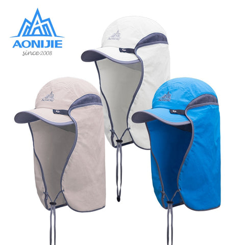 Unisex Fishing Hat Sun Visor Cap Outdoor UPF 50 Sun Protection with Removable Ear Neck Flap Cover
